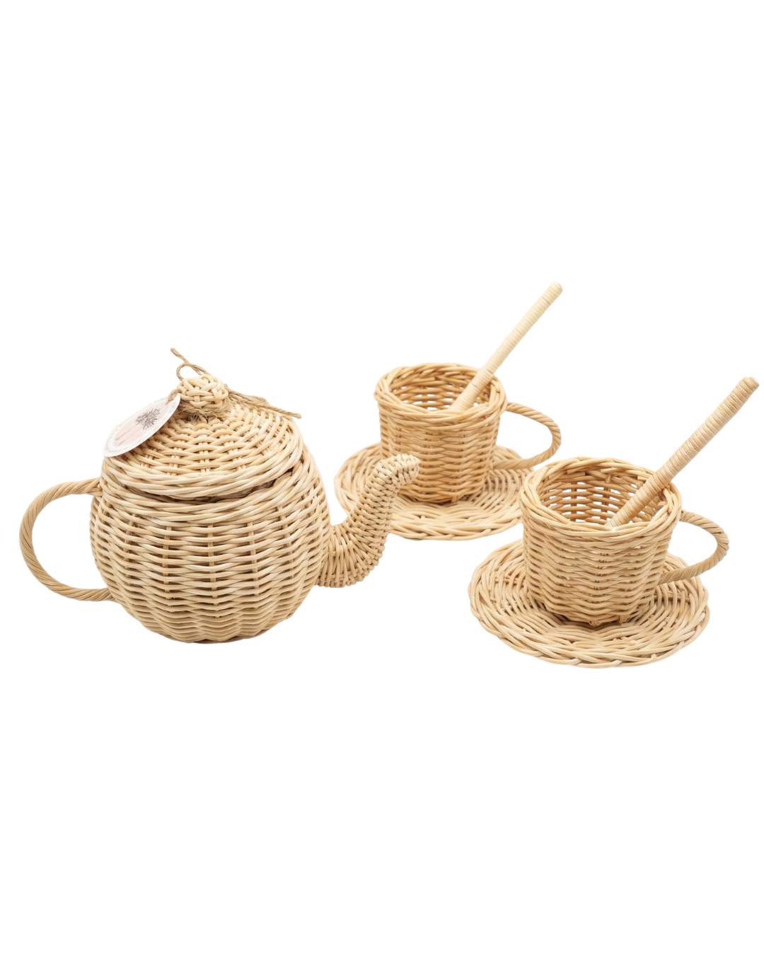 Rattan Toy Tea Set