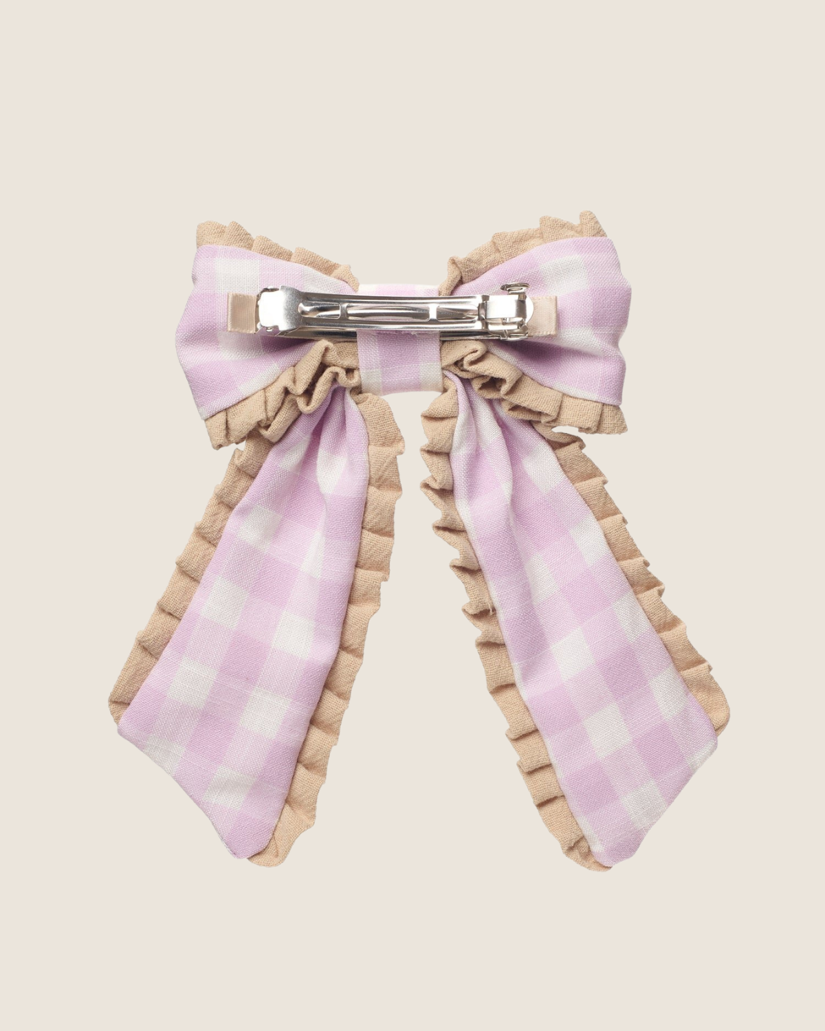 Gingham Ruffle Bow Clip by Rockahula Kids 