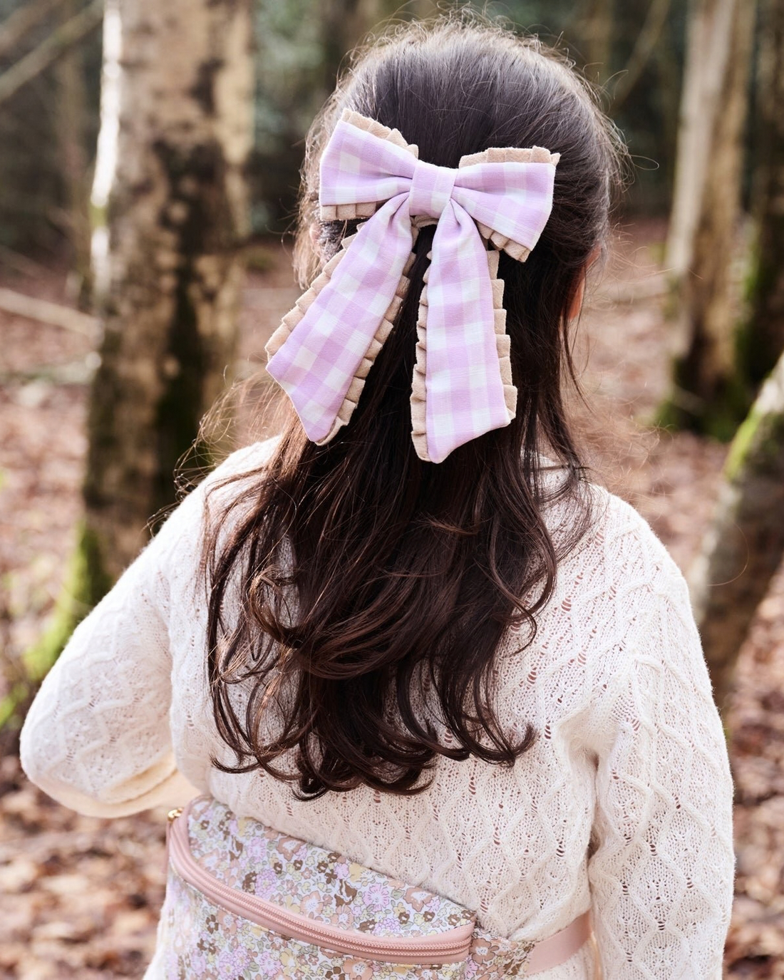 Gingham Ruffle Bow Clip by Rockahula Kids 
