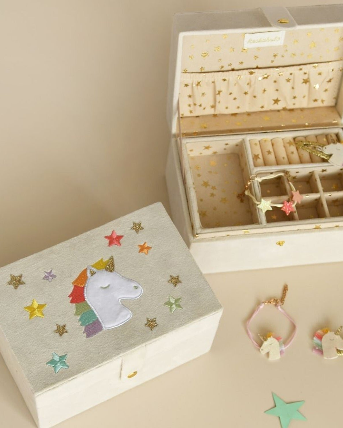 Rainbow Unicorn Large Jewellery Box by Rockahula Kids