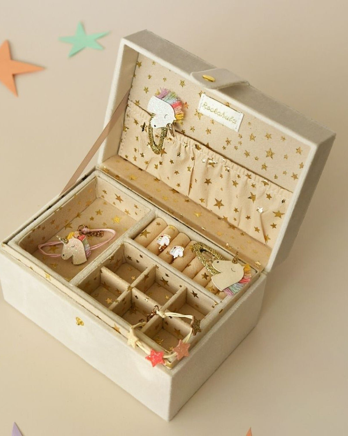Rainbow Unicorn Large Jewellery Box by Rockahula Kids