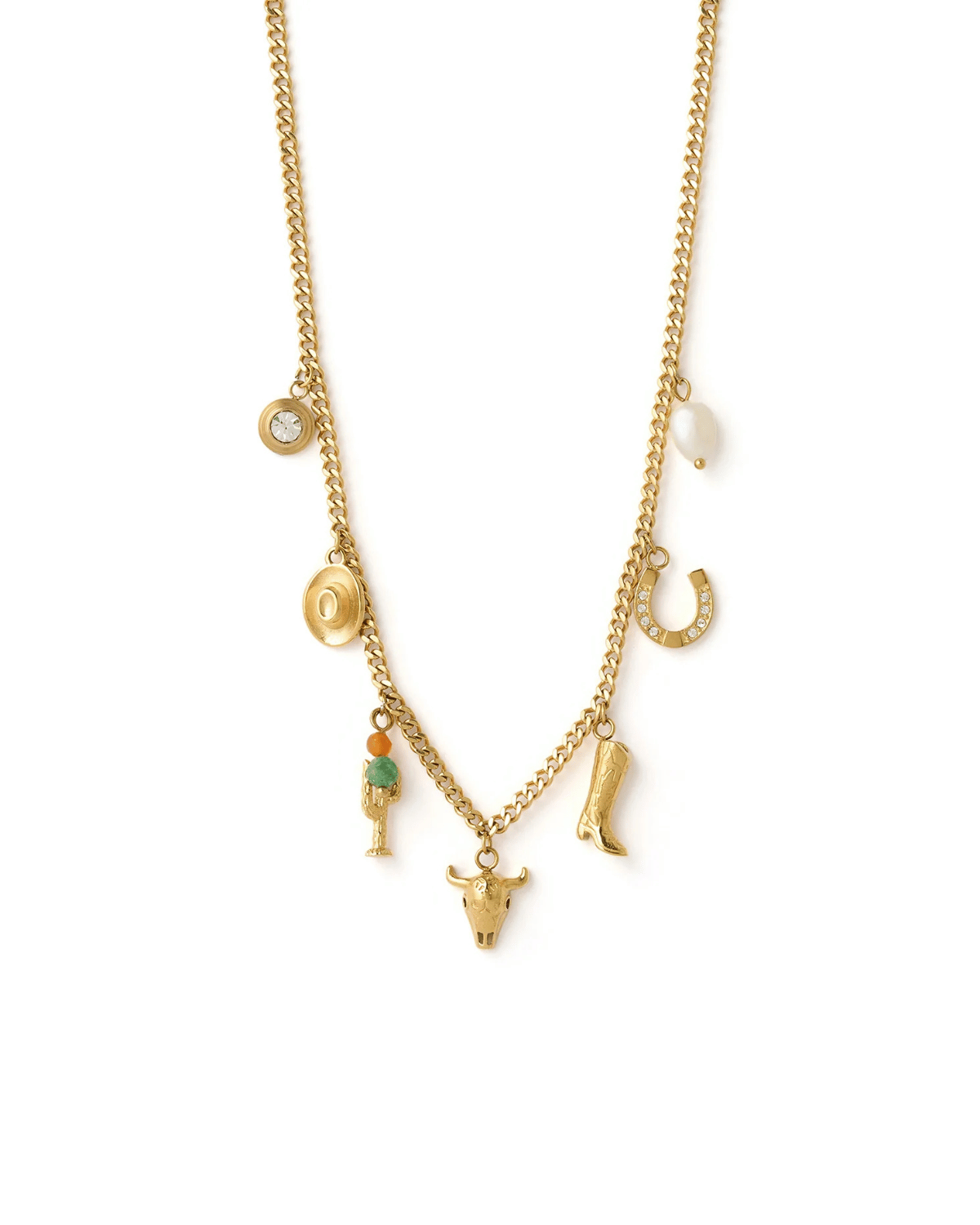 Rodeo Gold Charm Necklace by Arms of Eve
