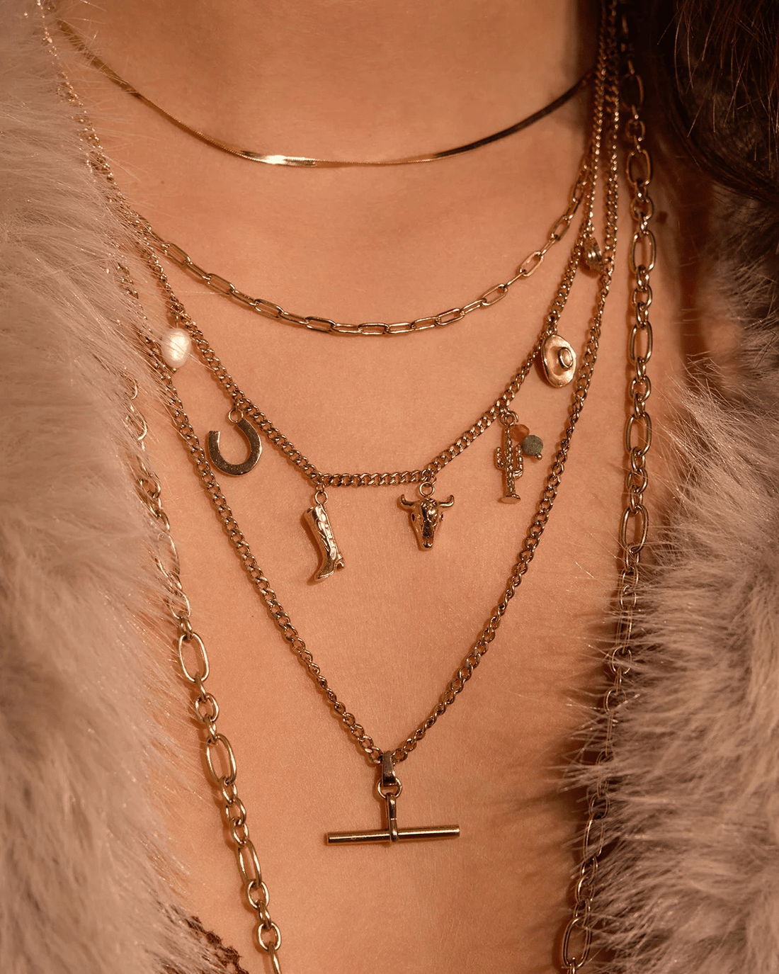 Rodeo Gold Charm Necklace by Arms of Eve
