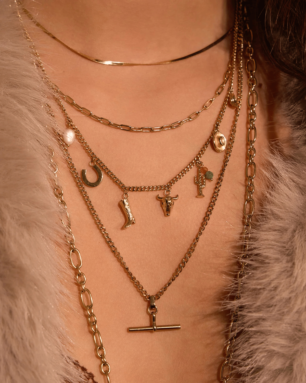 Rodeo Gold Charm Necklace by Arms of Eve