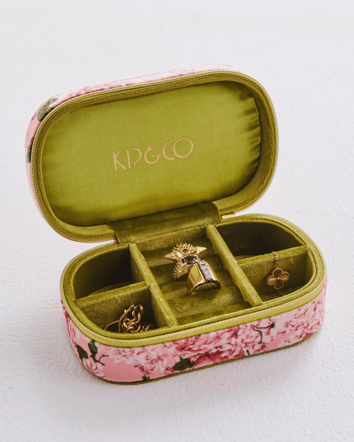 Kip &amp; Co Rose Garden Travel Velvet Jewellery Box