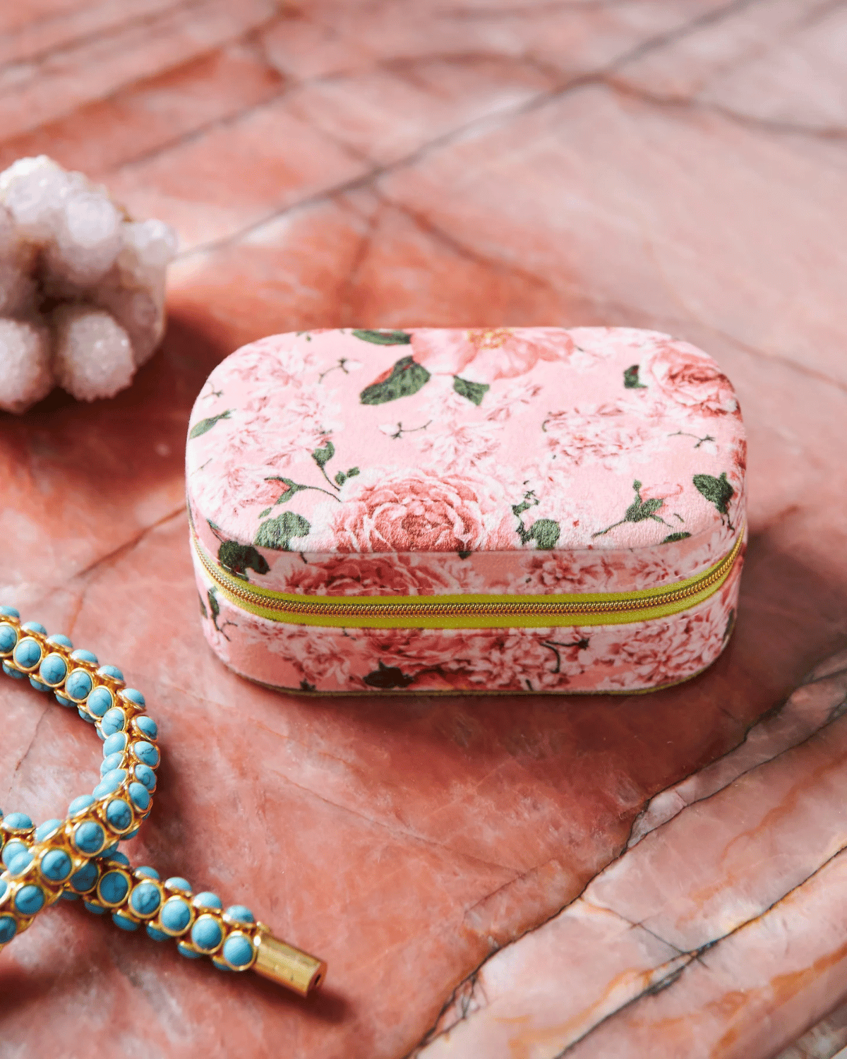 Kip &amp; Co Rose Garden Travel Velvet Jewellery Box