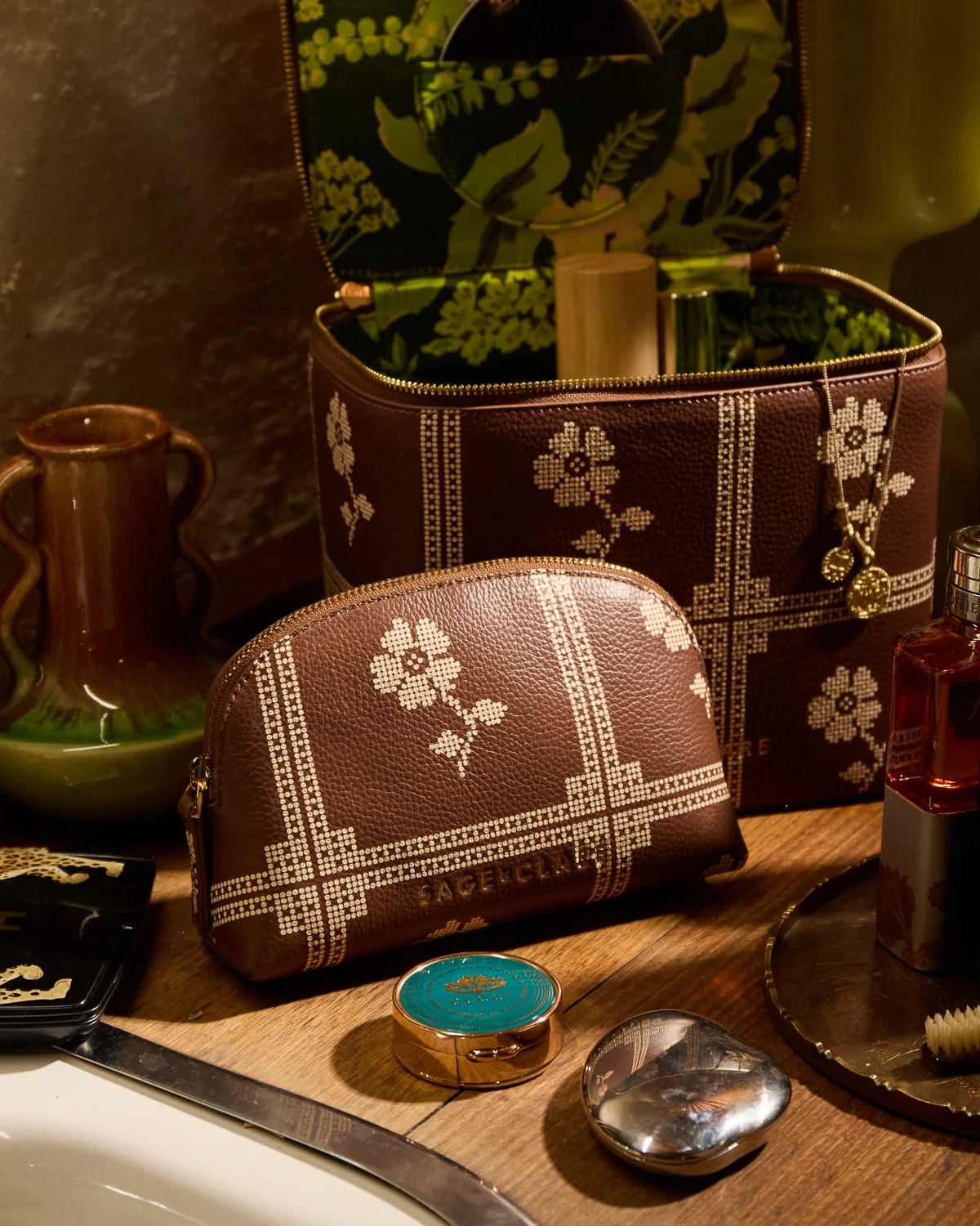 Bonny Cosmetic Pouch - Umber by Sage x Clare 