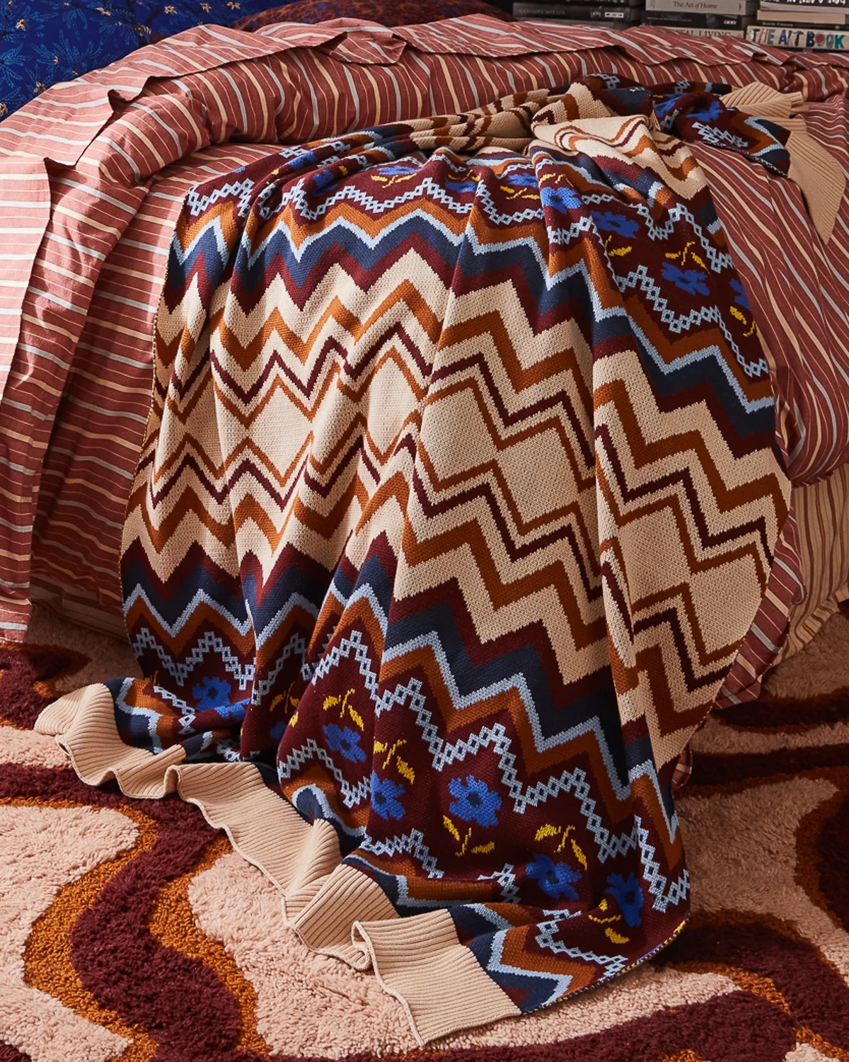 Calina Cotton Knit Blanket - Ink by Sage x Clare