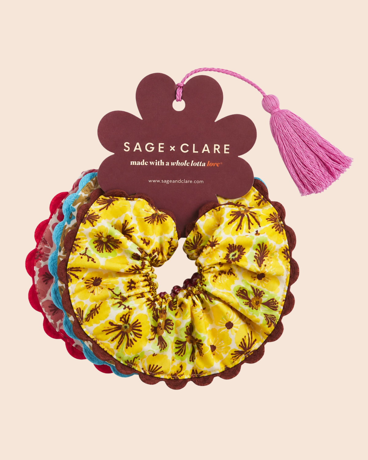 Magnolia Cotton Scrunchie Set by Sage &amp; Clare