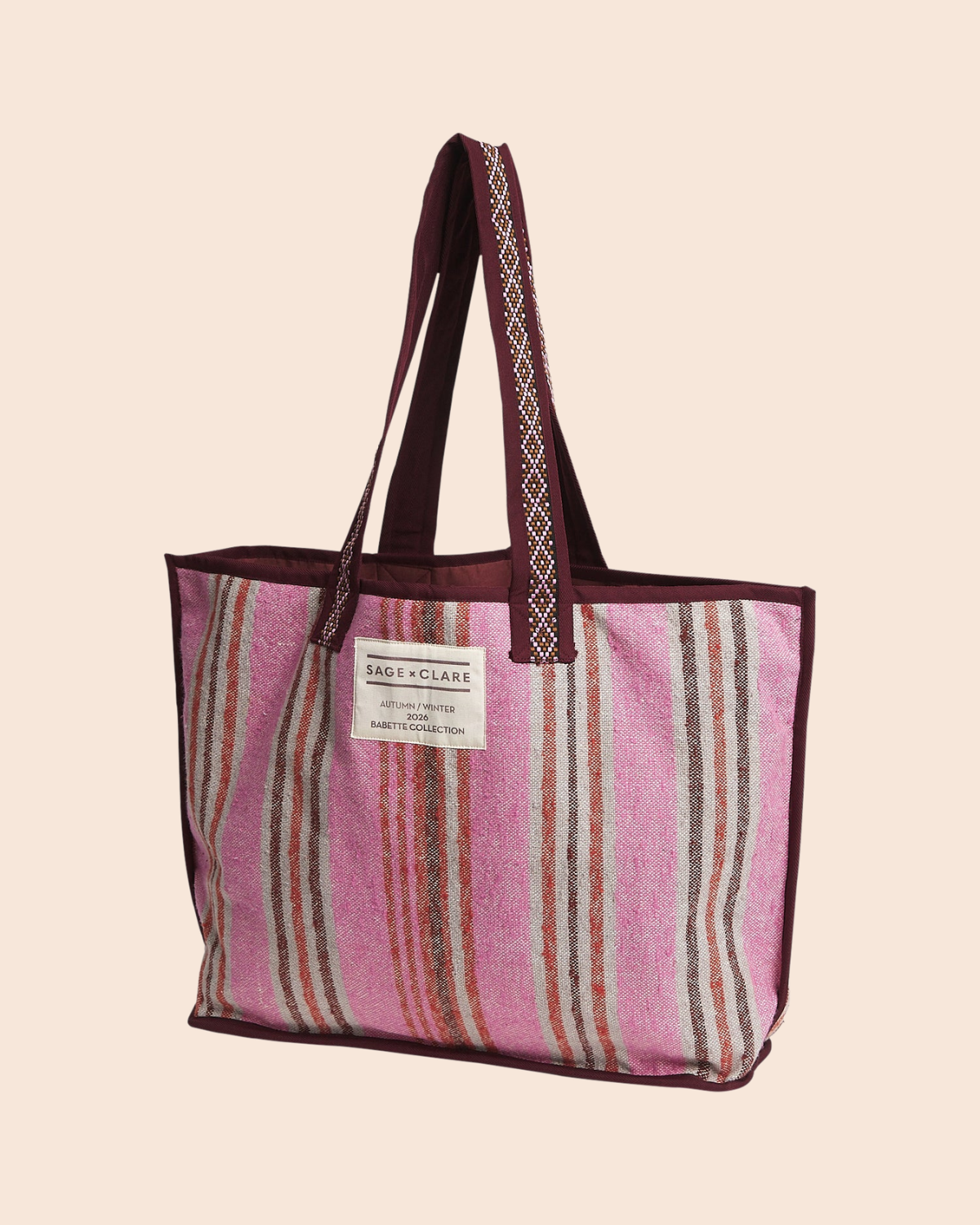 Nicolette Woven Tote Bag - Pansy by Sage x Clare 
