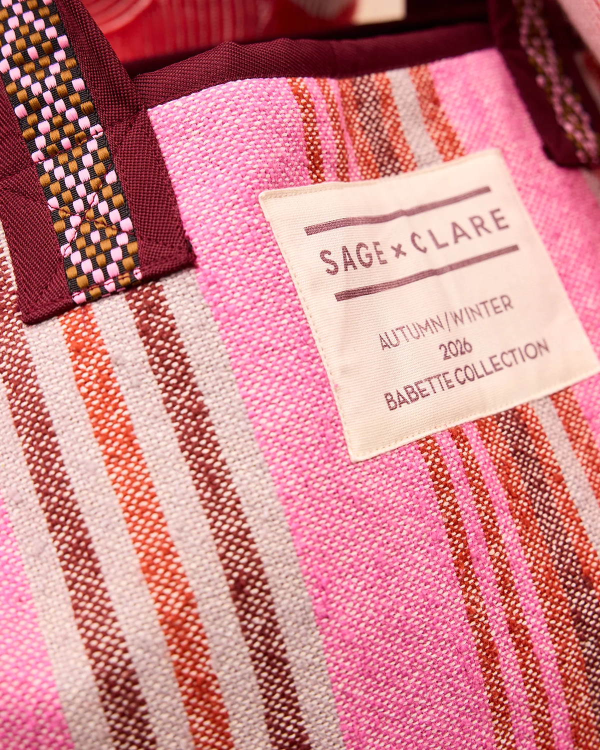 Nicolette Woven Tote Bag - Pansy by Sage x Clare 