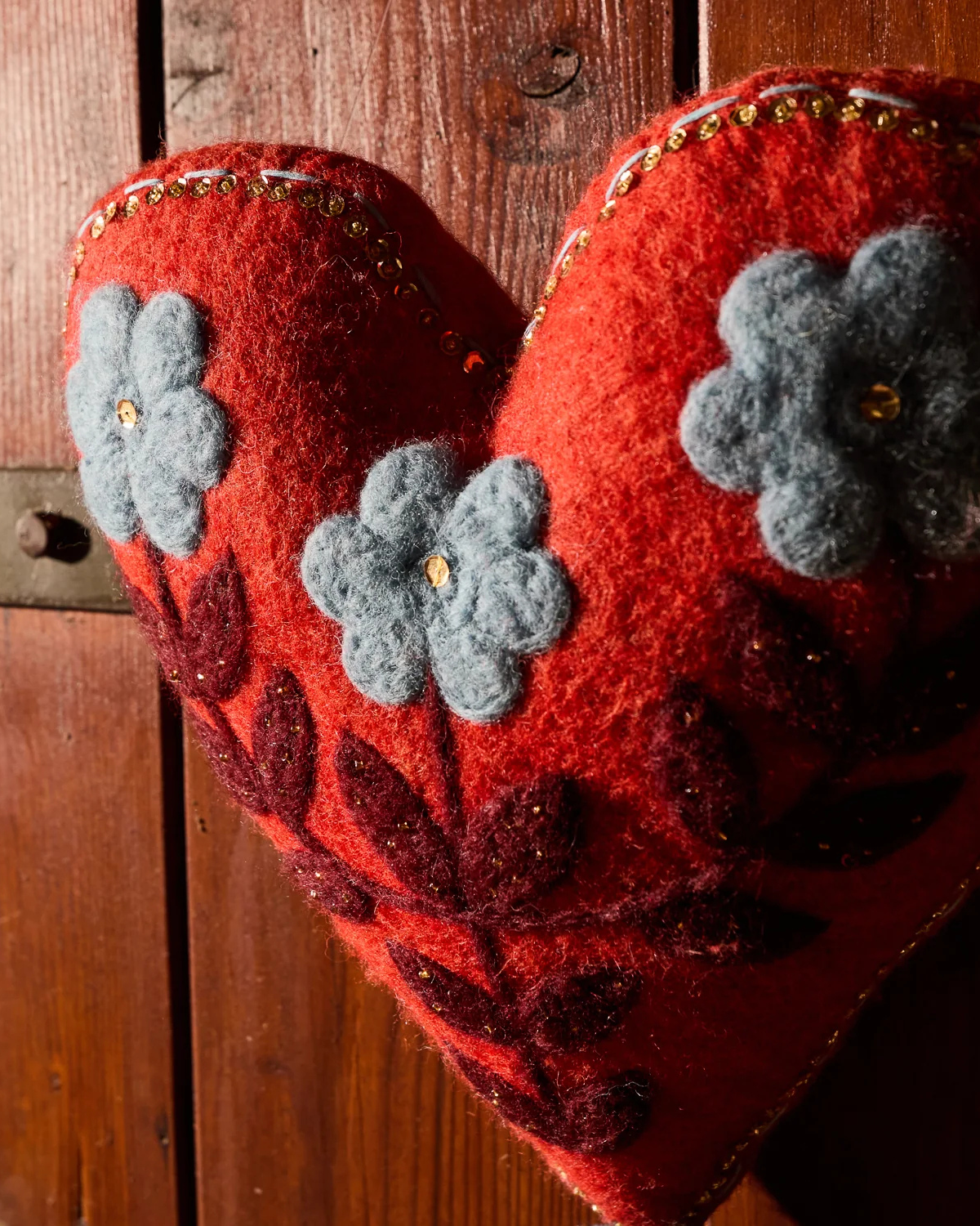 Sadie Felt Heart Door Decoration by Sage x Clare