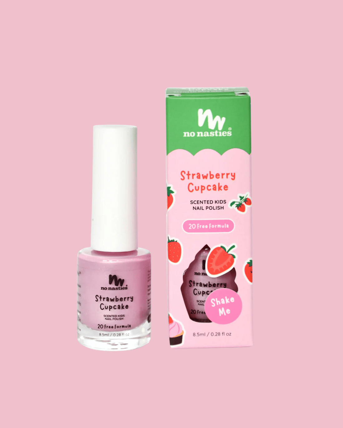 Scented Kids Polish Strawberry Cupcake - Pastel Pink by No Nasties 