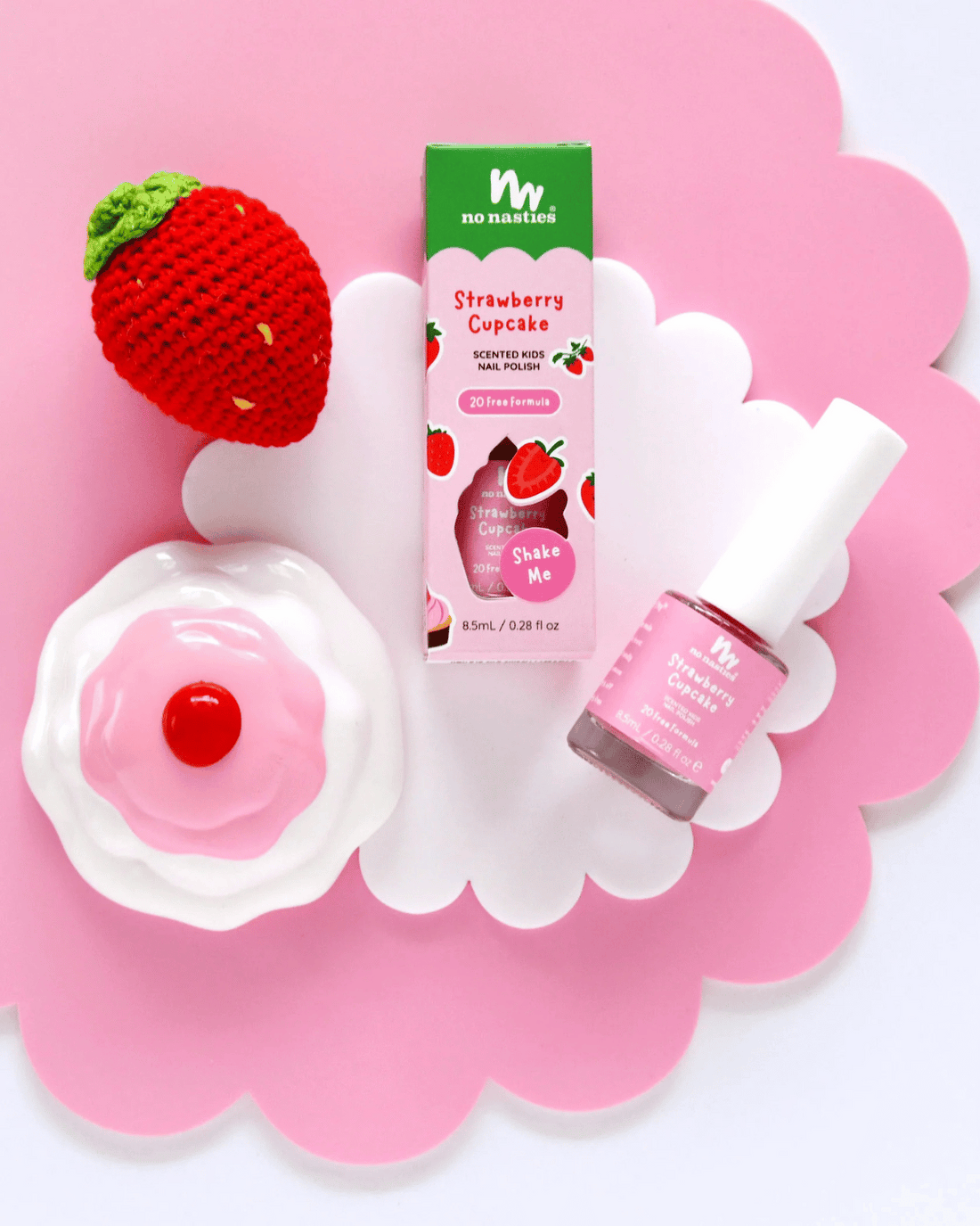 Scented Kids Polish Strawberry Cupcake - Pastel Pink by No Nasties 