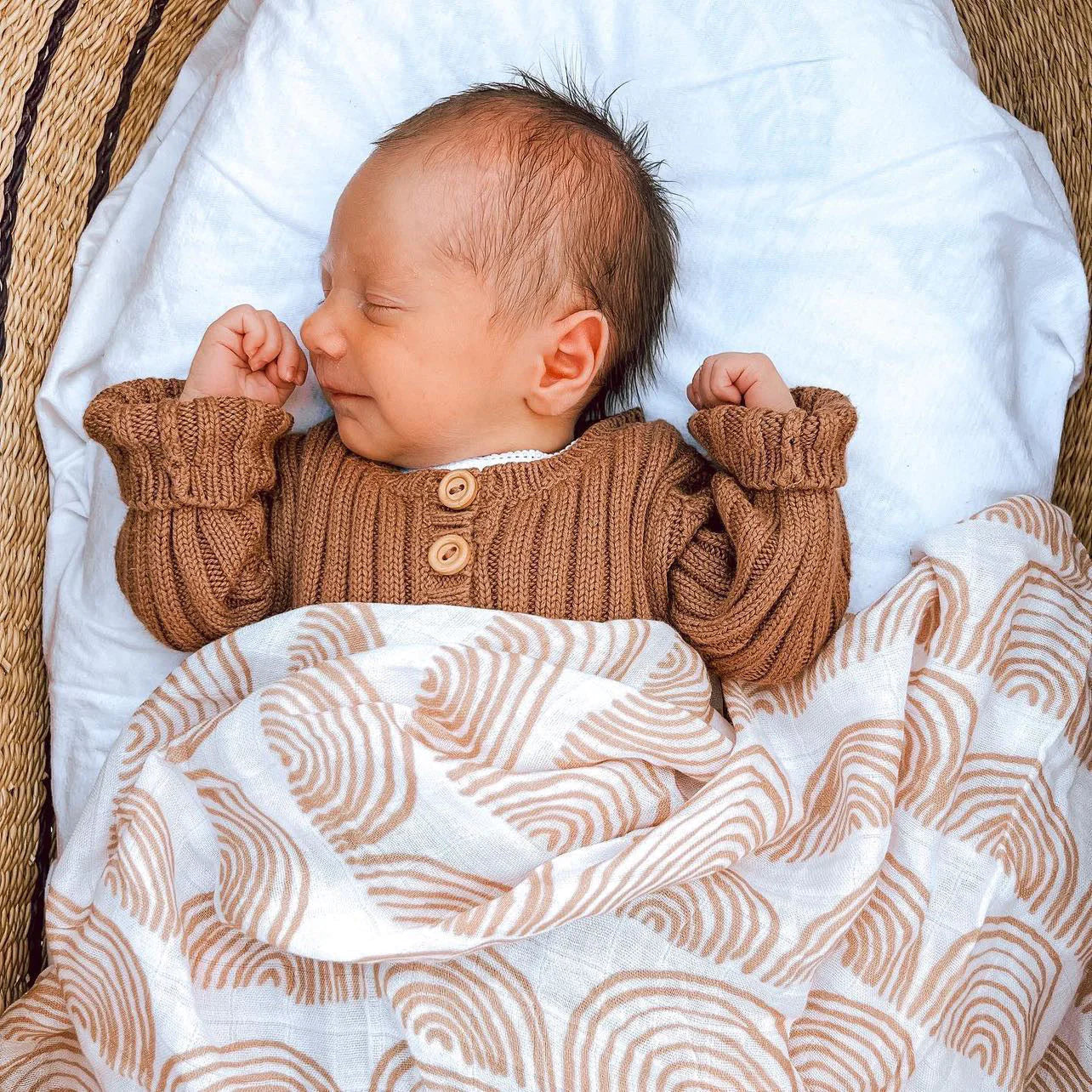 SEAKA BOO l Bamboo Cotton Baby Wrap Nude Rainbow Polly Co
