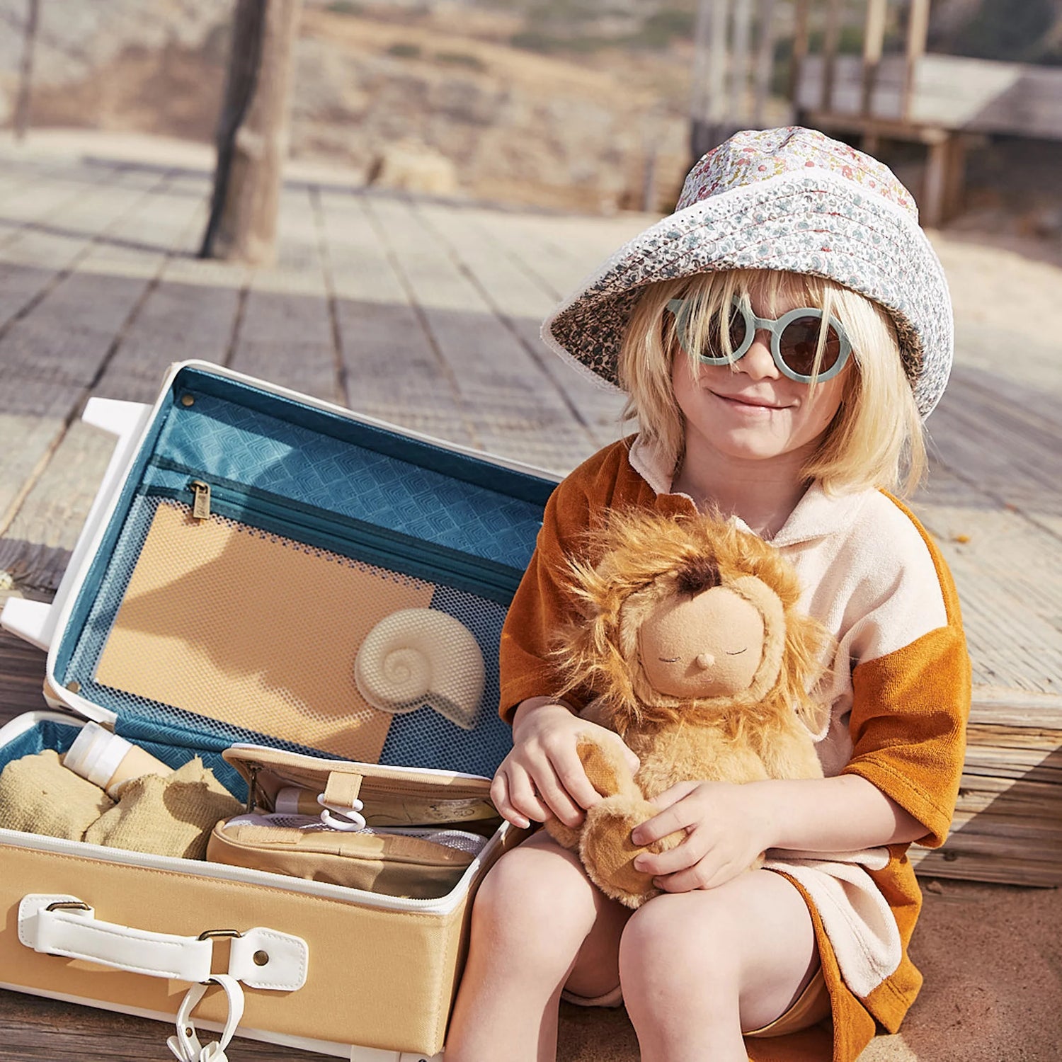Kids Travel Suitcase - See-Ya Suitcase by Olli Ella in Butterscotch
