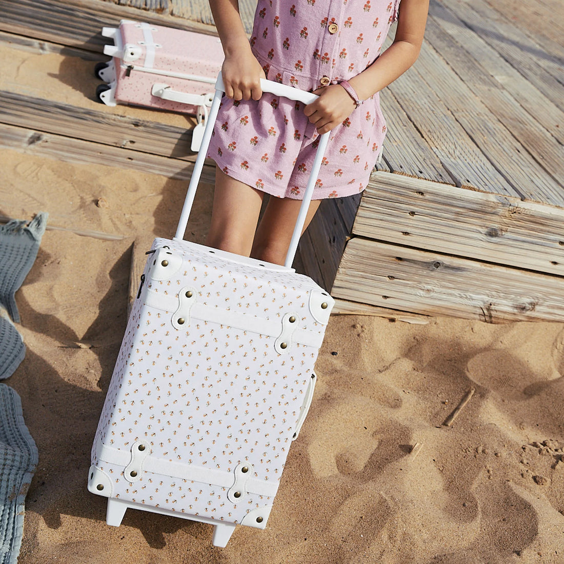 Kids Size Suitcase - See-Ya Suitcase by Olli Ella in Leafed Mushroom