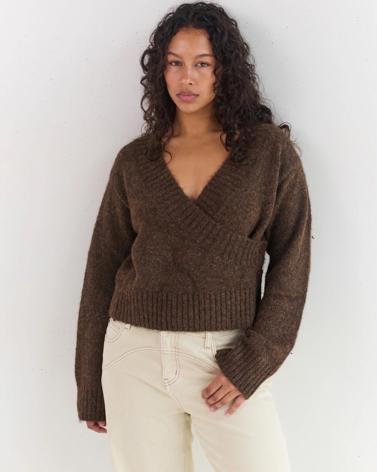 Serena Wrap Cardigan - Brunette by Juni 