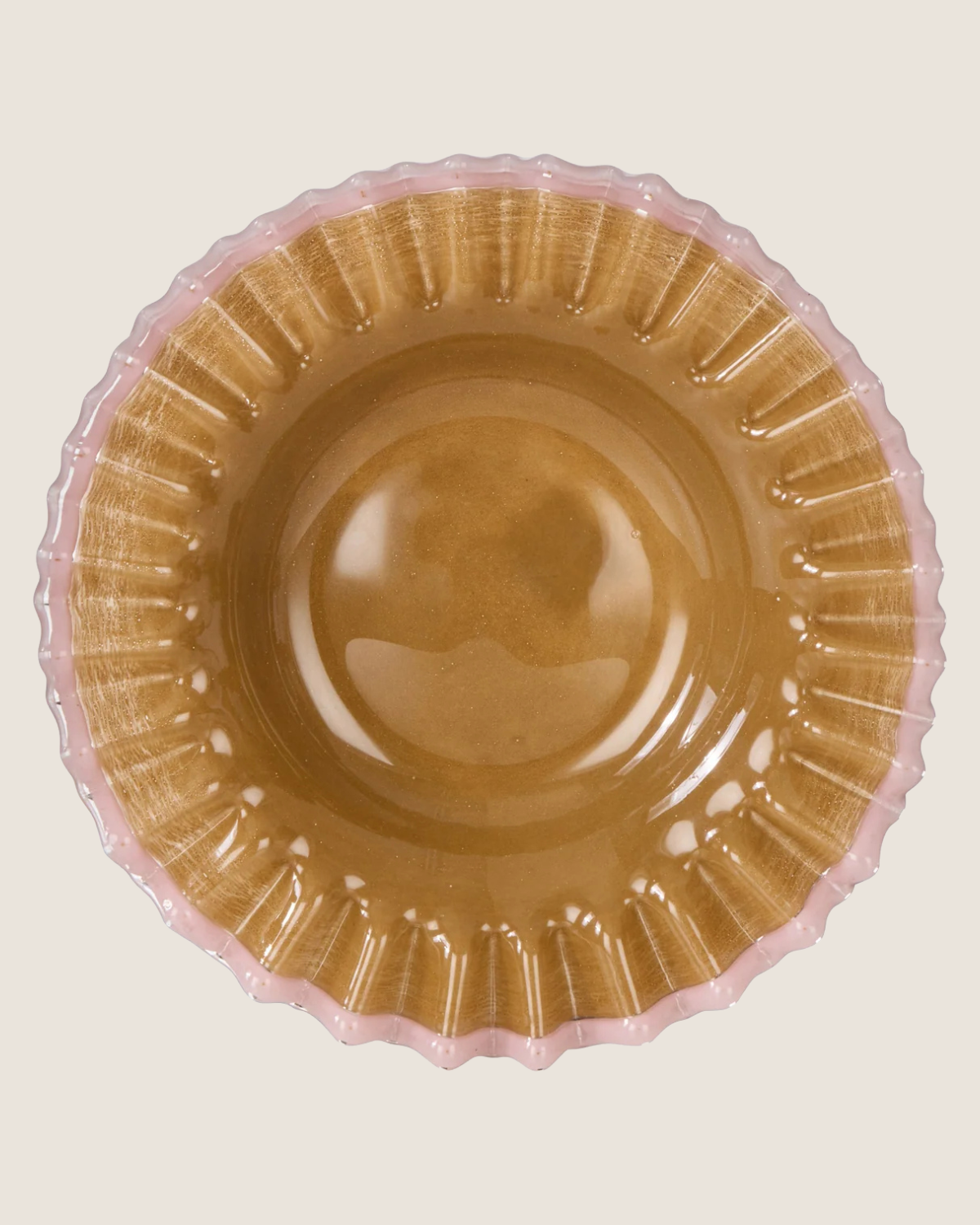 Sigrid Frill Dish - Mustard &amp; Pink 