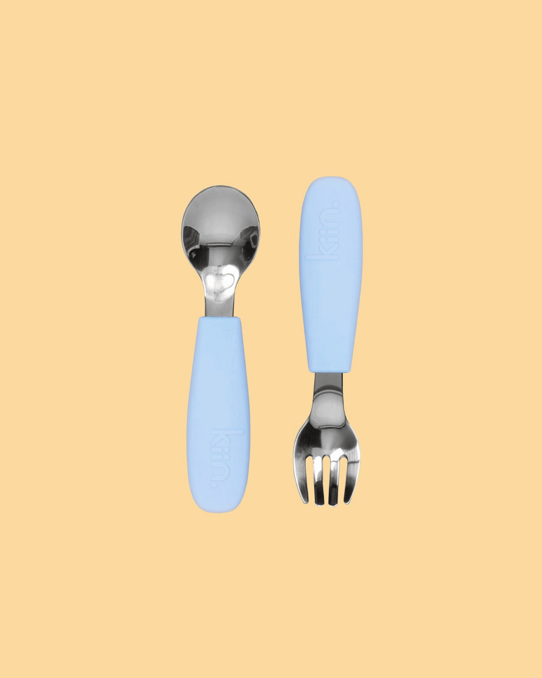 Silicone Cutlery Set - Pastel Sky Blue by Kiin Baby