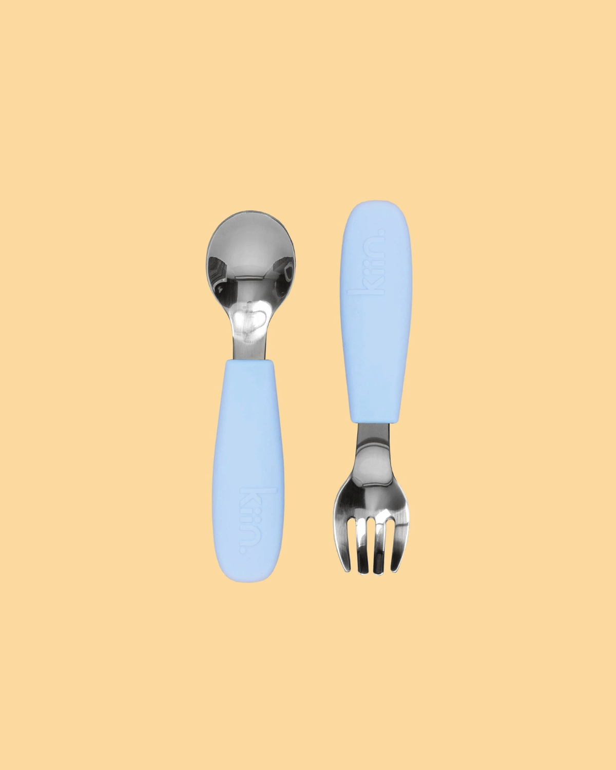 Silicone Cutlery Set - Pastel Sky Blue by Kiin Baby