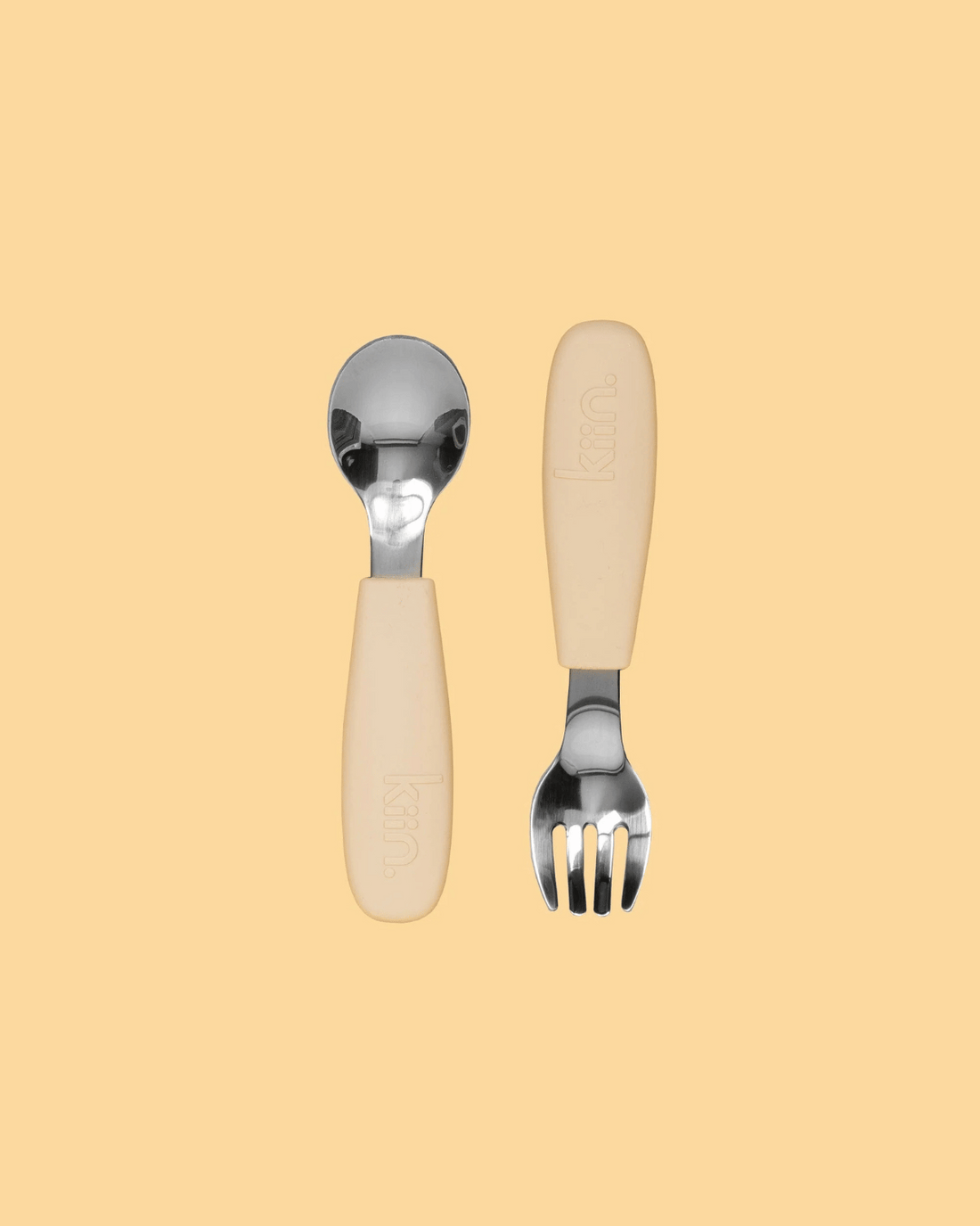 Silicone Cutlery Set - Vanilla by Kiin Baby