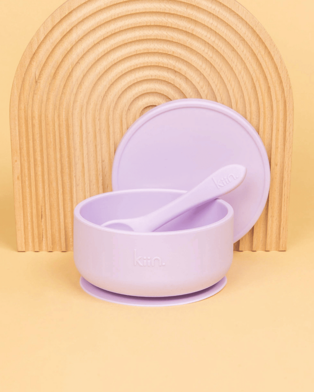 Kiin Baby Silicone Suction Bowl with Lid and Spoon Set - Lilac Purple