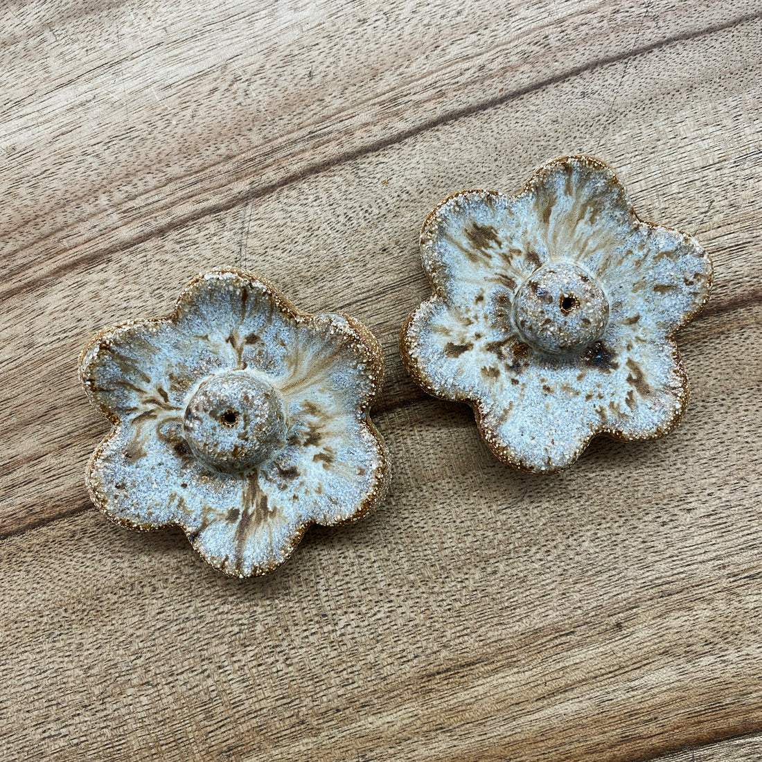 Small Flower Incense Holder by Heiani Studio - Galaxy Glaze