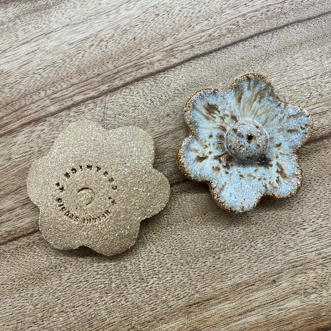 Small Flower Incense Holder by Heiani Studio - Galaxy Glaze