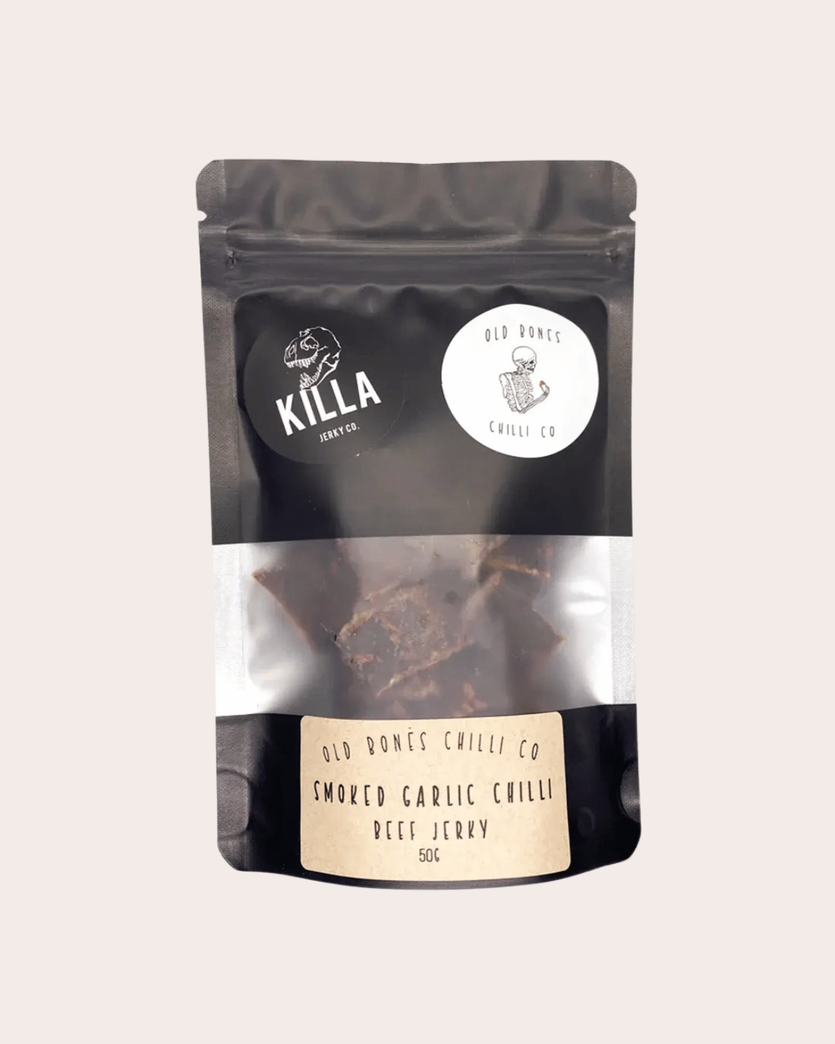 Smoked Garlic Chilli Beef Jerky by Old Bones Chilli Co &amp; Killa Jerky Co 