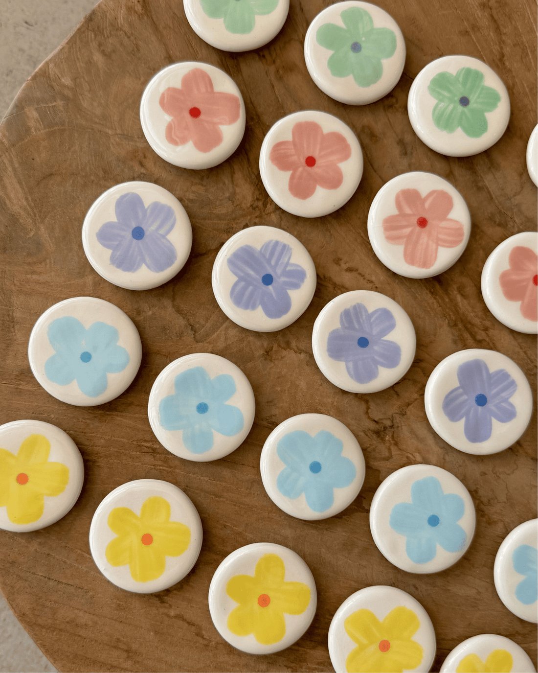 Mini Ceramic Flower Magnet