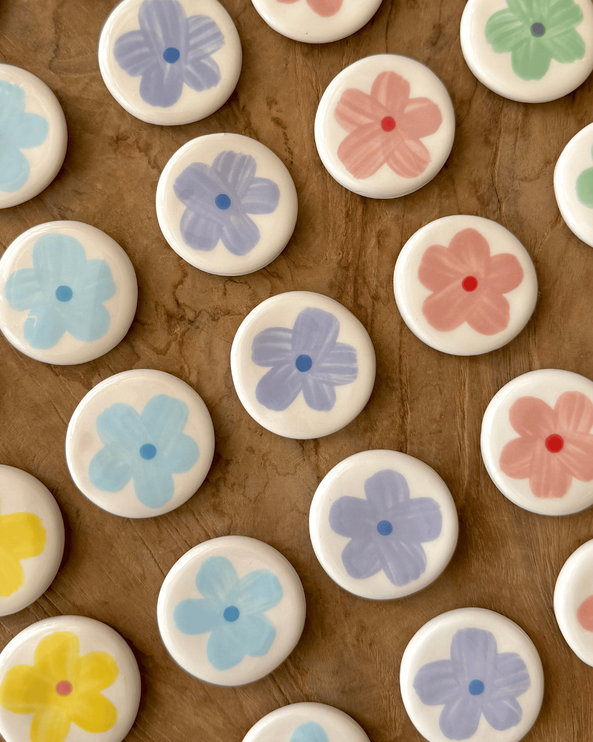 Mini Ceramic Flower Magnet