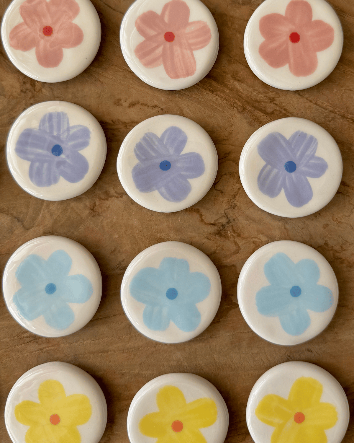 Mini Ceramic Flower Magnet
