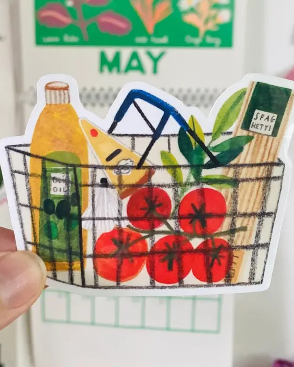 Spaghetti Cart Sticker by Daria Solak Illustrations 