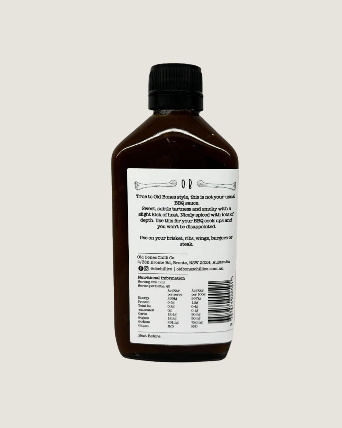 Spiced Chilli BBQ Sauce (200ml) by Old Bones Chilli Co