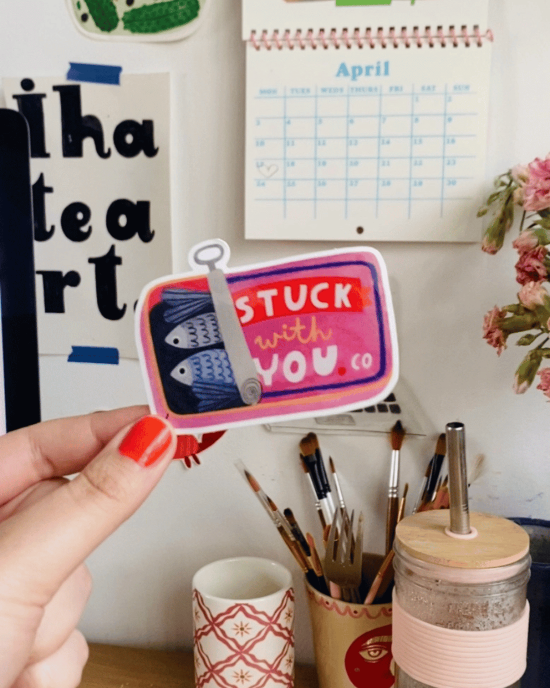 Stuck with You Sticker by Daria Solak Illustrations 