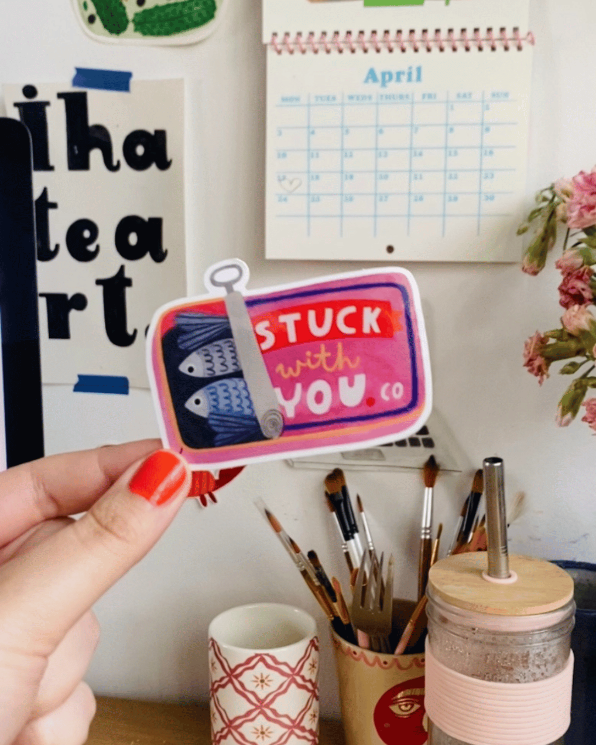 Stuck with You Sticker by Daria Solak Illustrations 