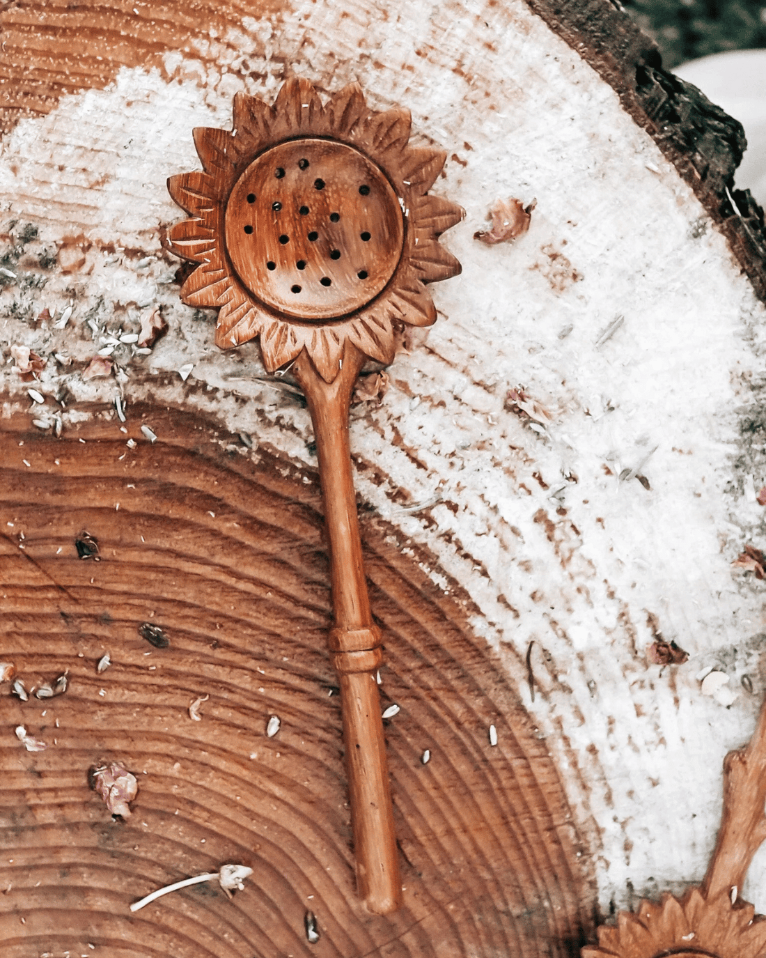 Wooden Sunflower Spoon for play - Wild Mountain Child