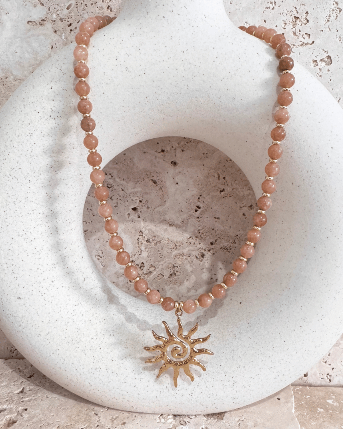 Luna.Foundling ❘ Sunrise Stone Necklace &amp; with Charm 