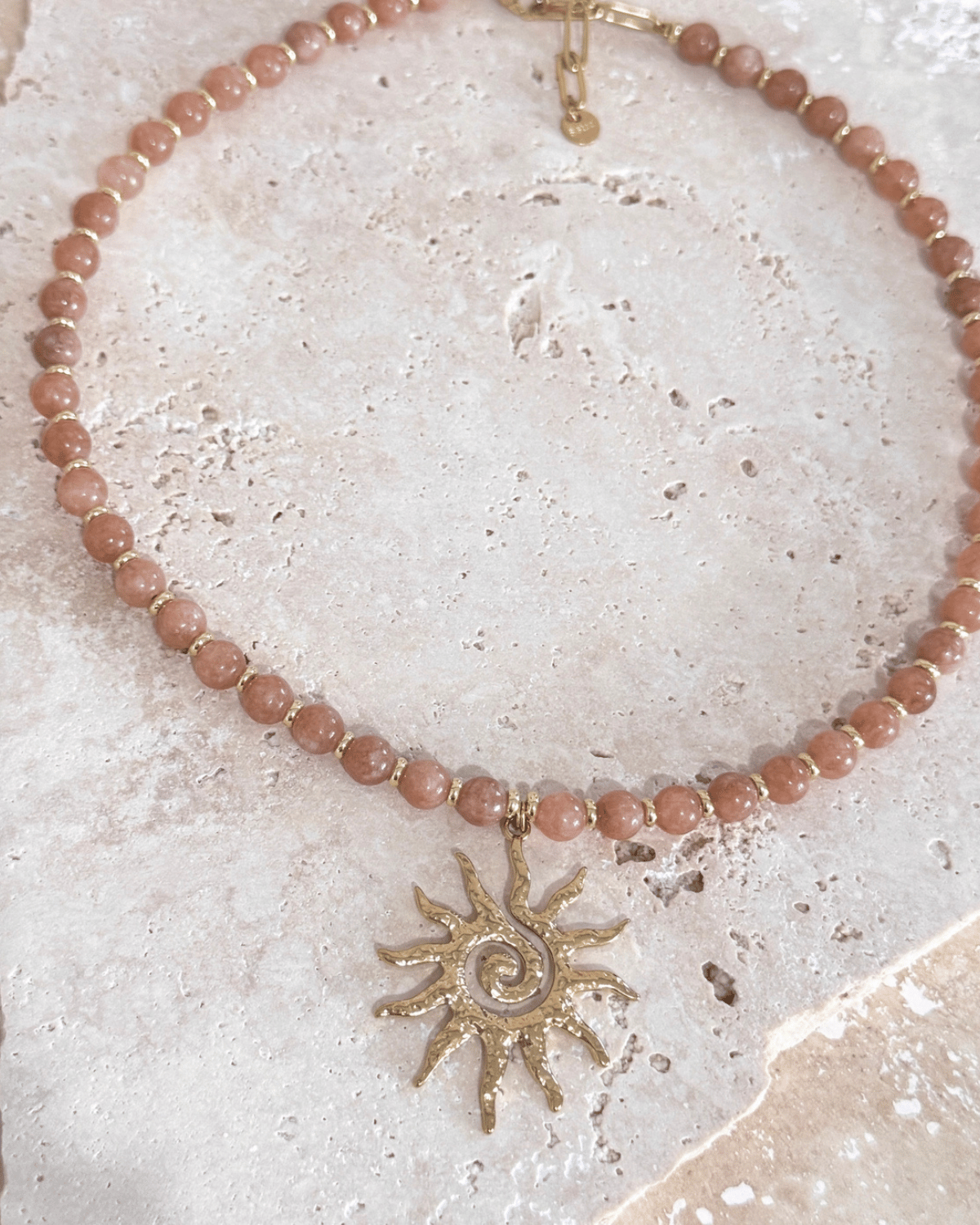 Luna.Foundling ❘ Sunrise Stone Necklace &amp; with Charm 