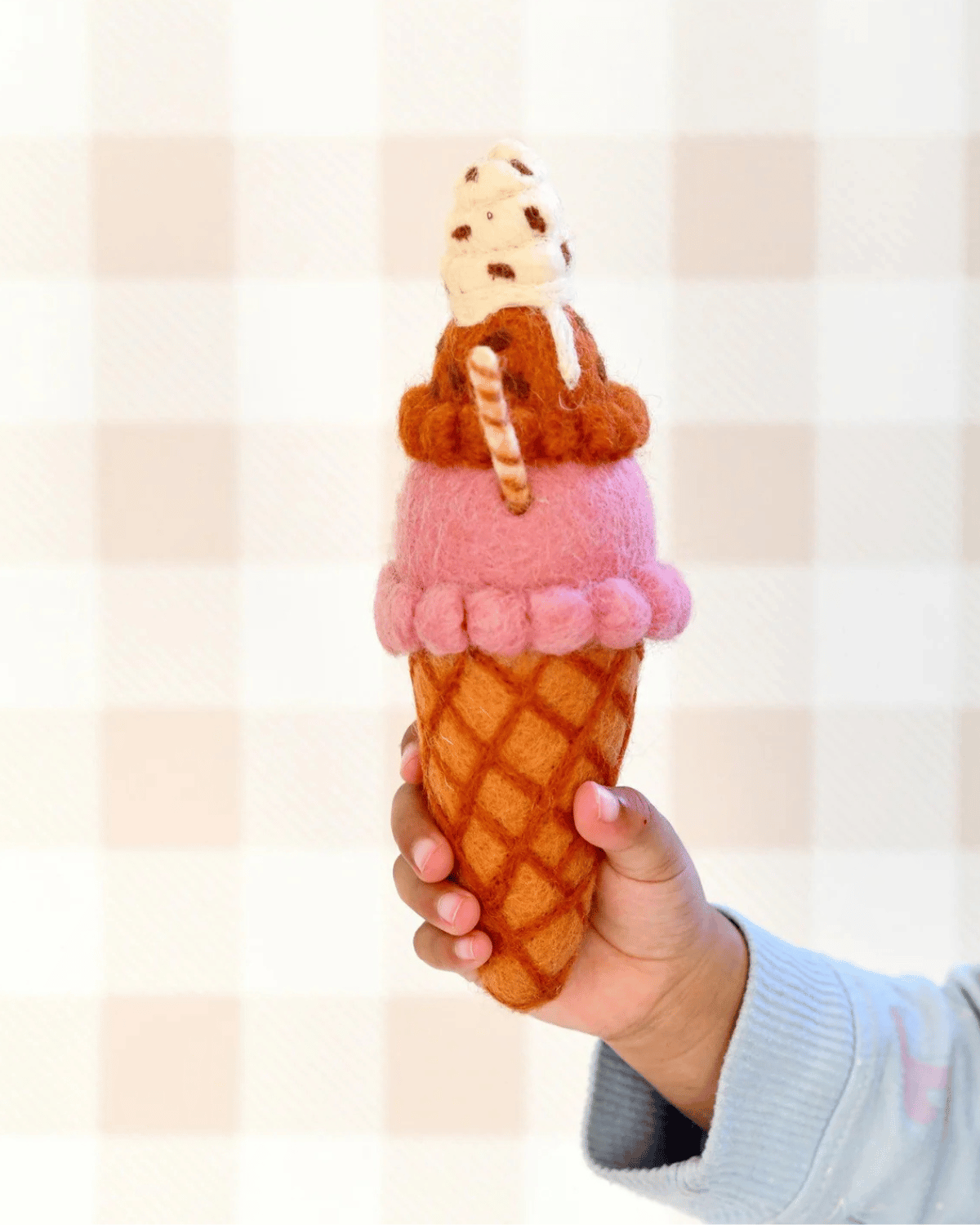Felt Neapolitan Ice Cream - Harlequin by Taras Treasures 🍦