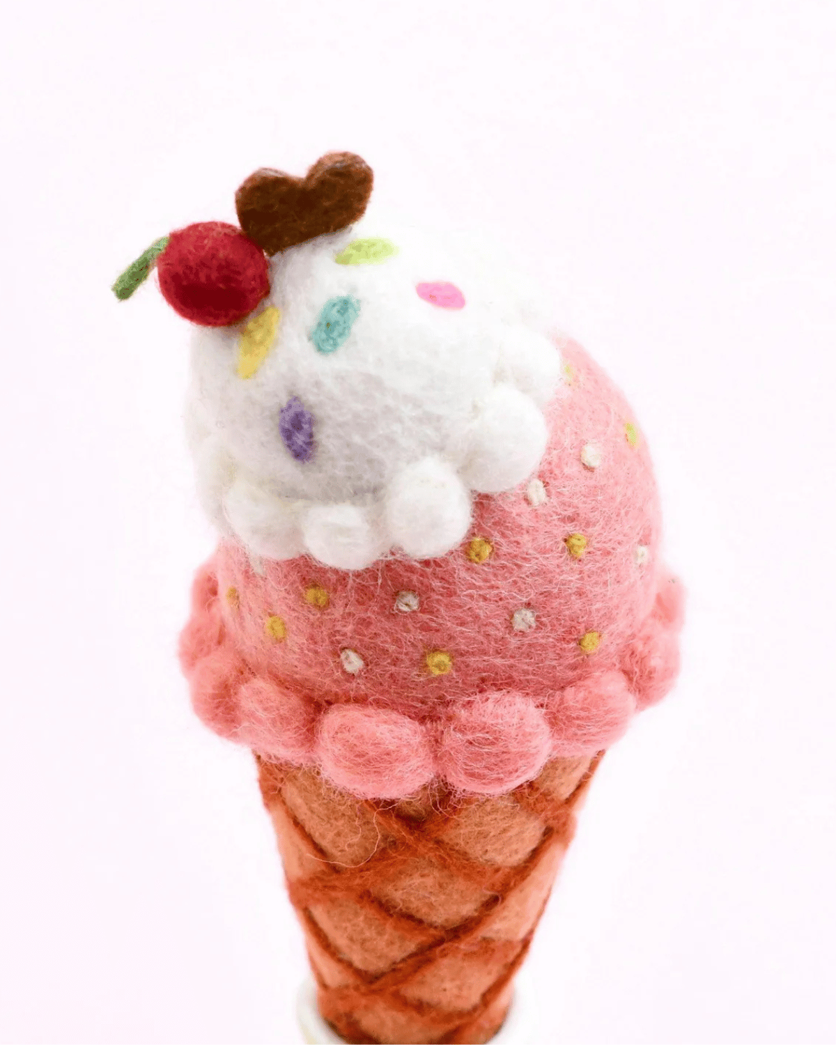 Felt Sorbet Ice Cream - Watermelon &amp; Coconut Sorbet (2 Scoops) by Taras Treasures 🍦