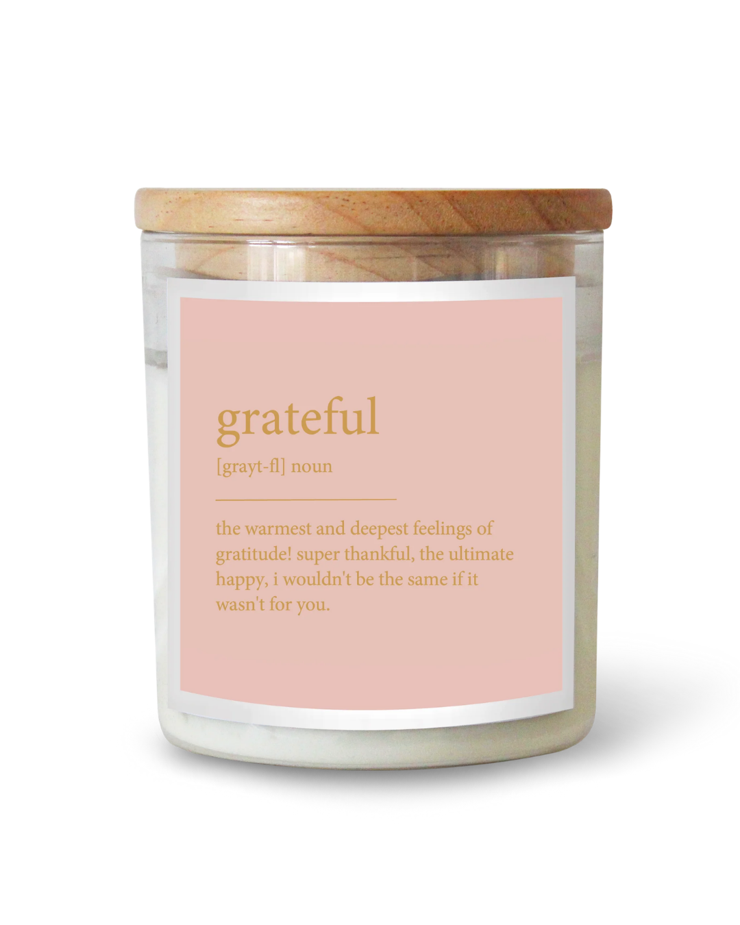 GOLDIE Dictionary Quote Candle - Grateful