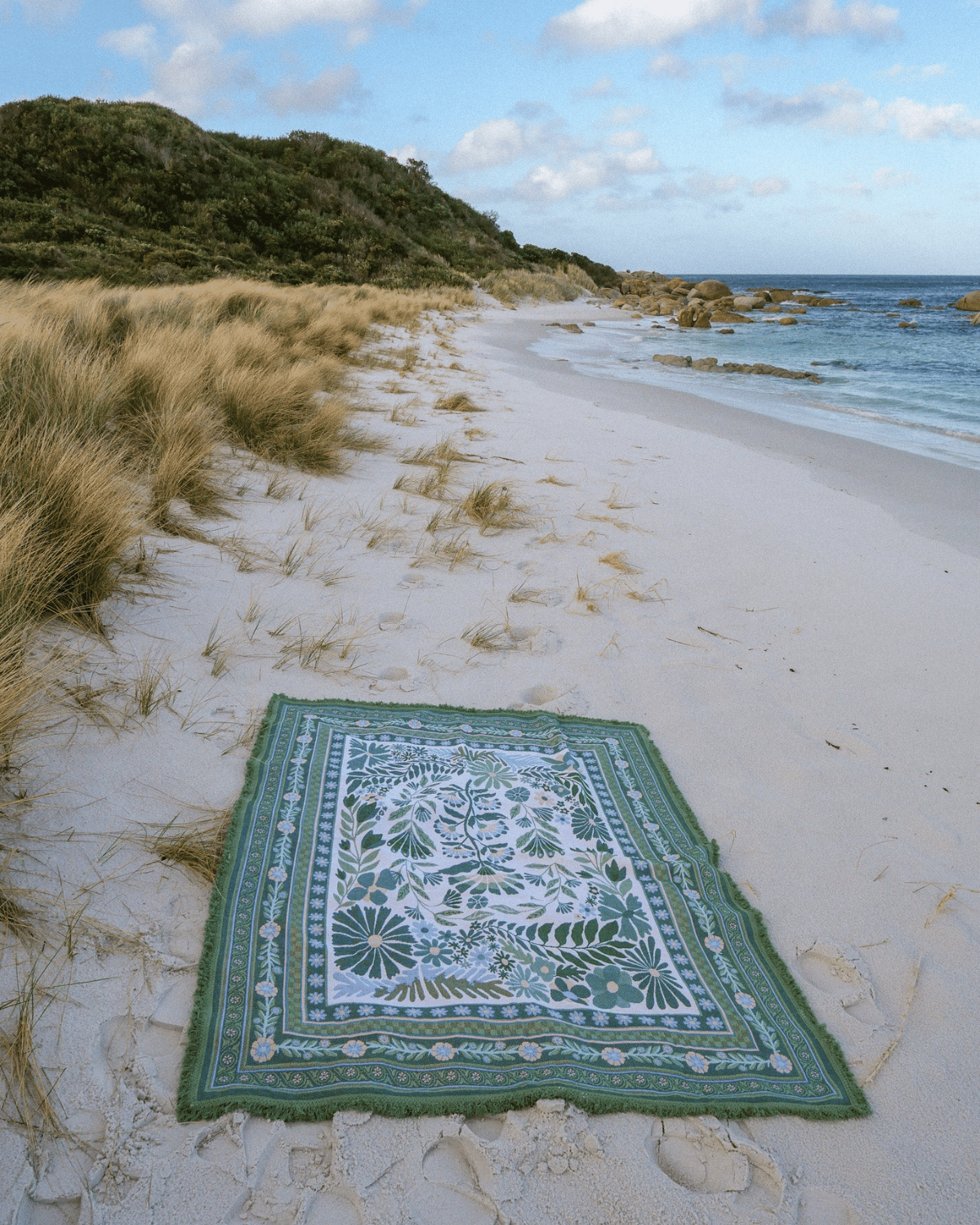 The Dahlia Rug - Green by Salty Aura 