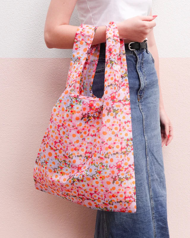 reusable shopping bag daisy days floral