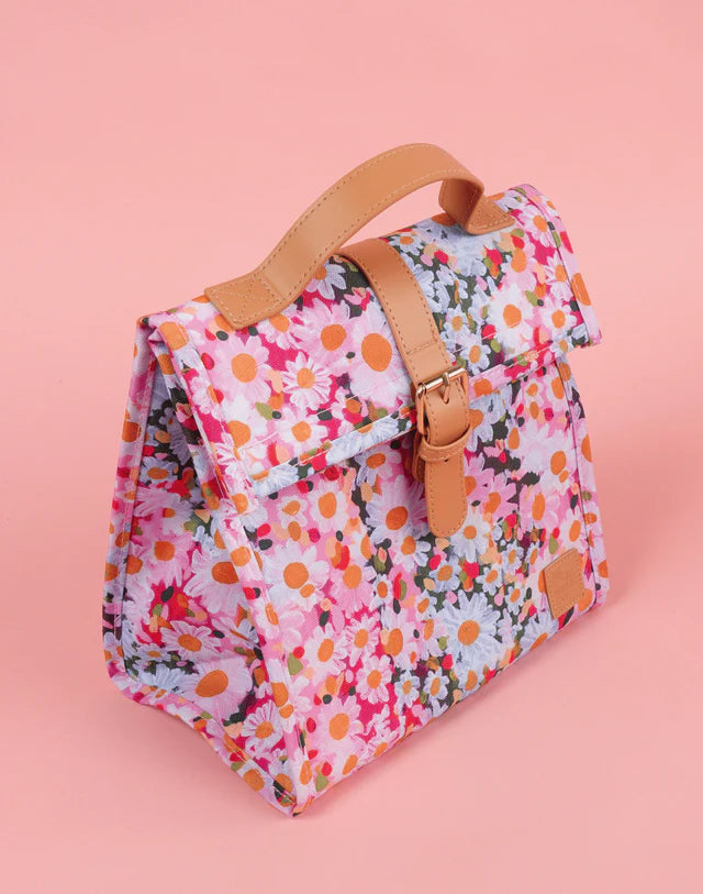 lunch bag with shoulder strap floral