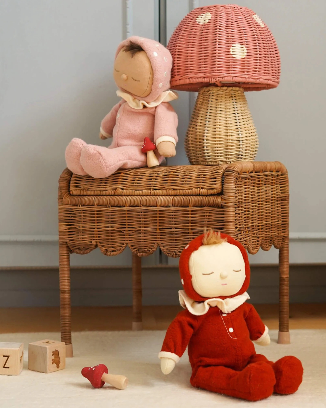Olli Ella Dozy Toadstool Lamp - Musk 