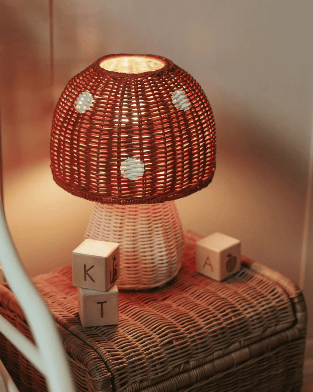 Olli Ella Dozy Toadstool Lamp - Red 
