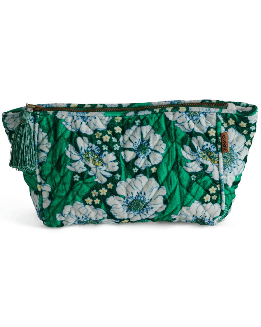 Tumbling Flowers Green Velvet Toiletry Bag by Kip &amp; Co 💚