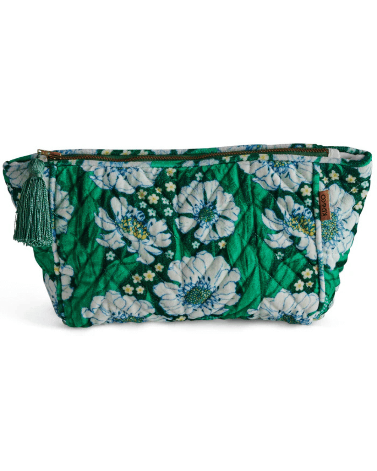 Tumbling Flowers Green Velvet Toiletry Bag by Kip &amp; Co 💚